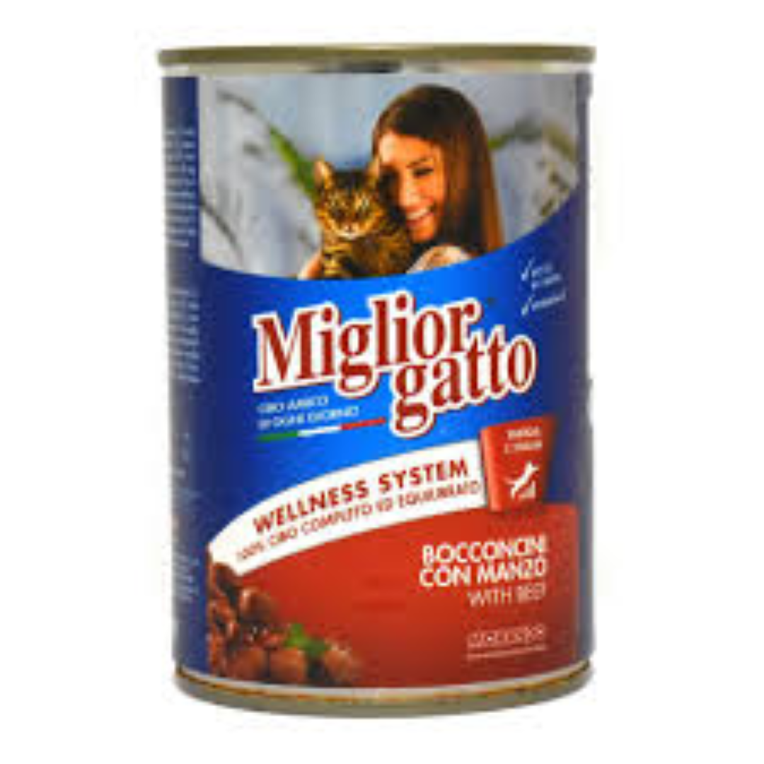 MIGLIORGATTO CANNED CAT FOOD WITH BEEF 405G